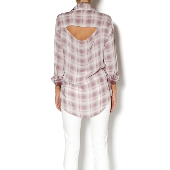 JET John eshaya Open-Back Plaid Blouse - Picture 4 of 8